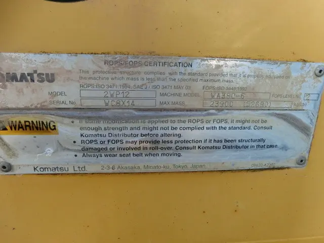 コマツ WA380-6 WA380-6(未入力/関係無)の写真9