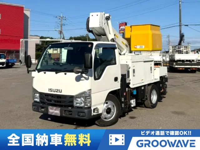 グルーウェーブ特選車!当店人気のエルフ標準10尺の高所作業車が入荷!アイチSH10A!電工仕様!作業高9.9m!絶縁バケット200kg!サブバッテリー動作確認済!走行距離5万km以下!6速マニュアル!|いすゞ エルフ TPG-NKR85AN(2WD)の写真1