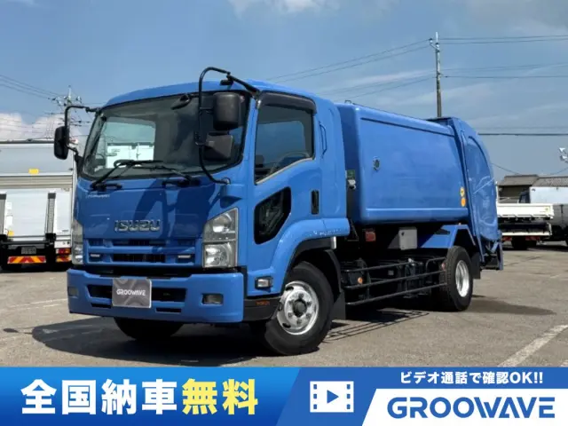 グルーウェーブバリュー!希少増トンフォワード定員4名の巻込み式パッカー車が入荷!フジマイティーLP881!ベッド付で快適!6速マニュアル!ETC車載器!タイヤの山の残量も半分以上ありオススメの1台!|いすゞ フォワード SKG-FSR90S2(未入力/関係無)の写真1