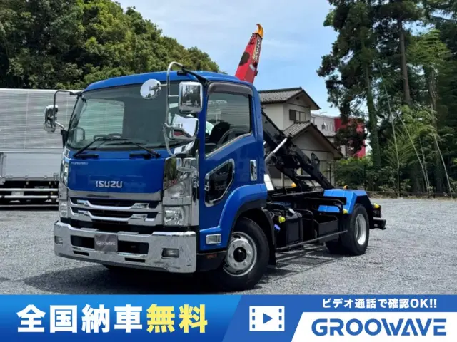 グルーウェーブ特選車!ブルメタのキャビン&メッキパーツ装着でスタイリッシュなフォワードフックロールが入荷!極東開発JM04-55-A!6速マニュアル!ETC車載器装着済み!詳細お気軽にお問合せ下さい!|いすゞ フォワード 2RG-FRR90S2(未入力/関係無)の写真1