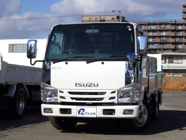 積載量１２５０㎏　車両総重量３８０５kg　垂直式パワーゲート　リフト能力６００kg　荷台内寸　３０６×１６０×３８　車両外寸　４６９×１６９×１９６　ゲート寸法約８７×１５７　荷台地上高約７３　５方開|いすゞ エルフ TRG-NHR85A(2WD)の写真1
