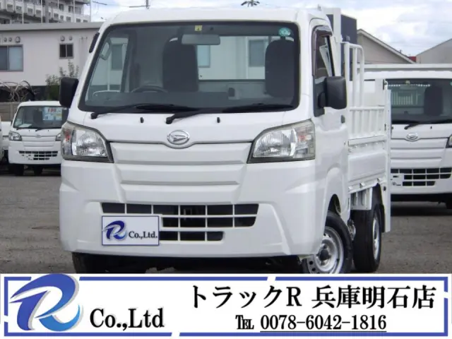 新明和垂直式パワーゲート　ゲート昇降能力３５０㎏　荷台内寸　２００×１４０×３３　車両外寸　３３９×１４７×１９２　荷台地上高約６８㎝　ゲート寸法６６×１４１㎝　有線リモコン　４ナンバー　エンジンKF|ダイハツ ハイゼットトラック EBD-S500P(2WD)の写真1