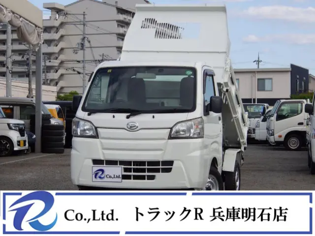 ＰＴＯダンプ　極東開発製　４ＷＤ　荷台内寸１８７×１３８×３２　車両外寸３３９×１４７×１８３　荷台地上高約７７㎝　５速ＭＴ　デフロック　３方開　エンジンＫＦ　Ｗエアバッグ　ＡＢＳ|ダイハツ ハイゼットトラック EBD-S510P(4WD)の写真1