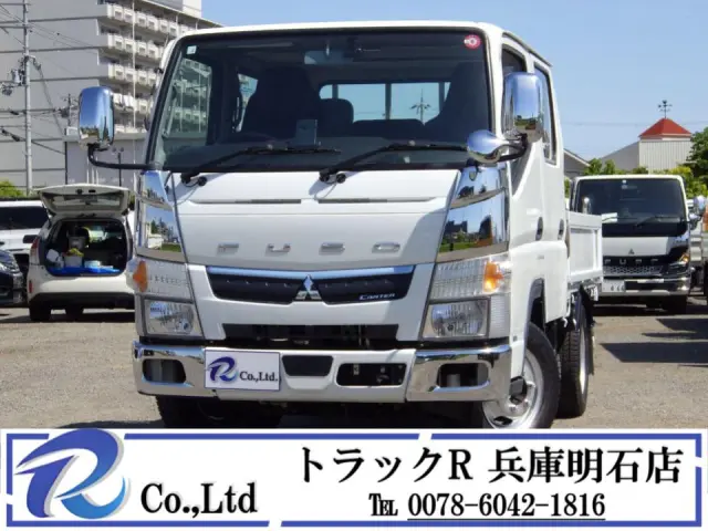 積載量１５００㎏　車両総重量４０７０㎏　６人乗り　全低床　荷台内寸　２１１×１６０×３８　車両外寸　４６８×１６９×１９７　荷台地上高約８４㎝　荷台床板張り　リアヒーター　ＡＴ　３方開　衝突軽減|三菱 キャンター 2TG-FBA00(2WD)の写真1