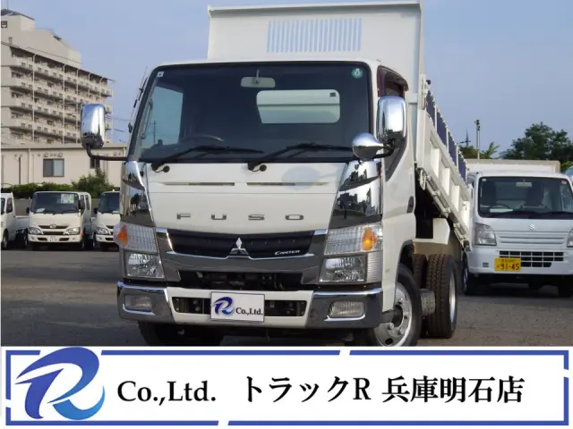 積載量３０００kg　総重量５９９５kg　全低床　極東開発　荷台内寸３０４×１６０×３７　車両外寸４６９×１６９×１９８　荷台地上高７９㎝　コボレーン　リアあゆみ掛け　ロックピン　左パワーミラー|三菱 キャンター TPG-FBA60(2WD)の写真1