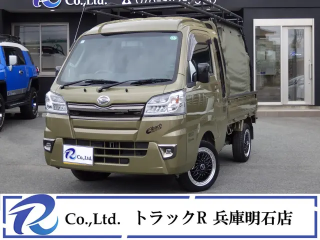 ４ＷＤ　ハードカーゴワークキャリア　ハードカーゴ用カバー　３方開　ナビ　ルームミラー型バックモニター　５速ＭＴ　積載量３５０ｋｇ　純正ＬＥＤライト　純正ＬＥＤフォグ　キーレス　社外１４インチアルミ|ダイハツ ハイゼットトラック EBD-D510P(4WD)の写真1