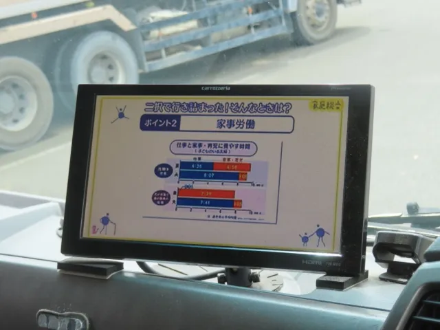 TVの映像のみダッシュボード上のモニターに出力されます。|三菱 ファイター TKG-FK61F(2WD)の写真22