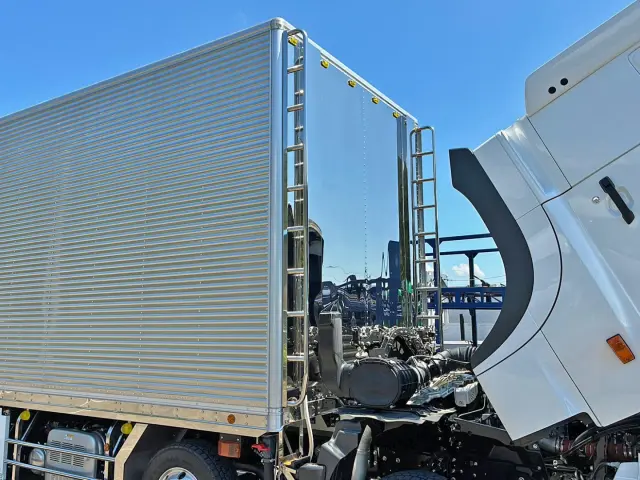 左右ハシゴはステンレス製です。(前壁にステンレスが張られています)|日野 プロフィア 2DG-FW1AHCの写真15