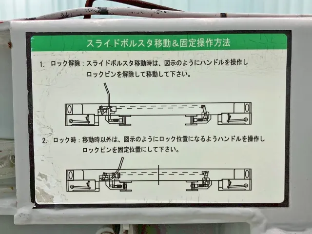 スライドボルスタの移動 及び 固定方法の説明図です。|フルハーフ  KFKGG340S改の写真35