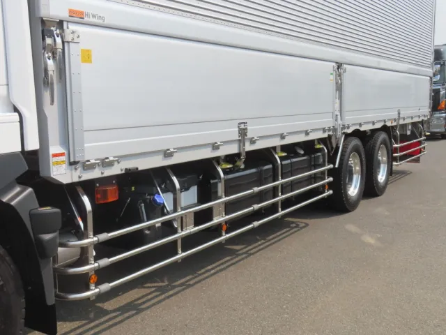 ウイング・あおりロックハンドル・あおり丁番・セイコーラック・サイドバンパーはステンレス製です。|日野 プロフィア 2DG-FR1AHCの写真9