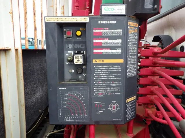 空車時定格荷重及び作業半径ー揚程図です。|日野 レンジャー BKG-FD7JLYA(2WD)の写真13