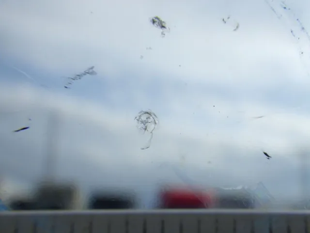 フロントガラスに飛び石キズがあります。|いすゞ エルフ 2RG-NPR88YN(2WD)の写真16