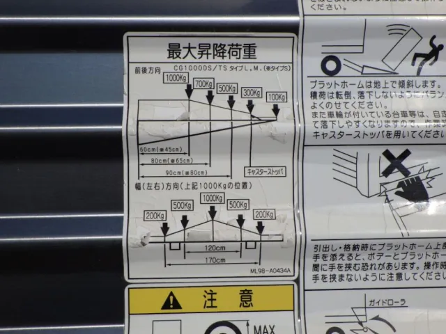 ゲートの能力です。|日野 デュトロ TKG-XZU710M(2WD)の写真15