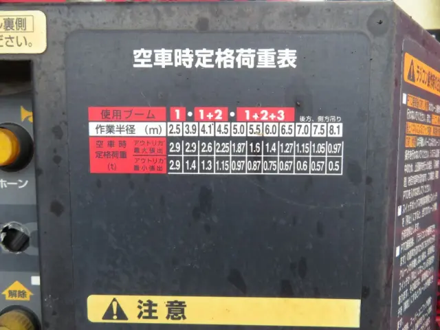 空車時定格荷重表です。|ＵＤ コンドル QDG-PW39Lの写真18