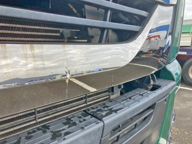 フロントグリルのメッキに割れがあります。|いすゞ ギガ QDG-EXZ52BJの写真38