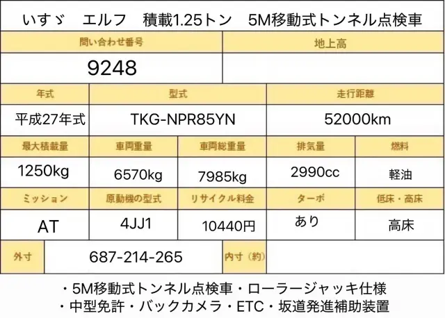 いすゞ エルフ TKG-NPR85YN(2WD)の写真2