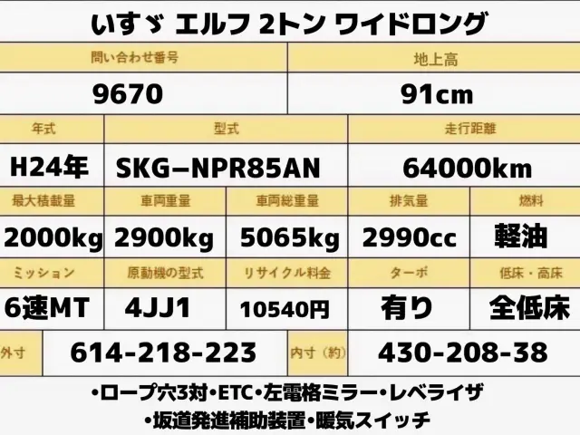 いすゞ エルフ SKG-NPR85AN(2WD)の写真2