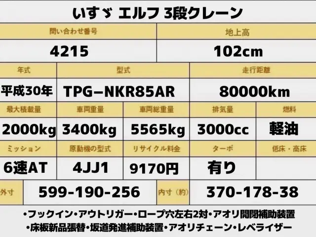 いすゞ エルフ TPG-NKR85AR(2WD)の写真2